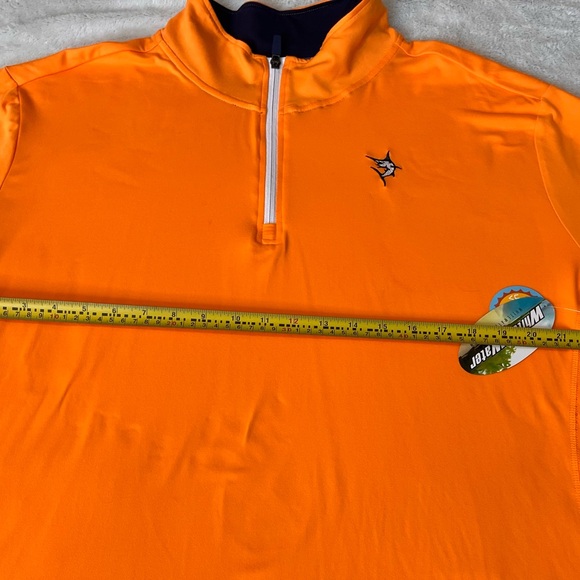White Water Pullover Mens XXL Orange 1/4 Mock Neck Fishing Performance - Picture 6 of 11